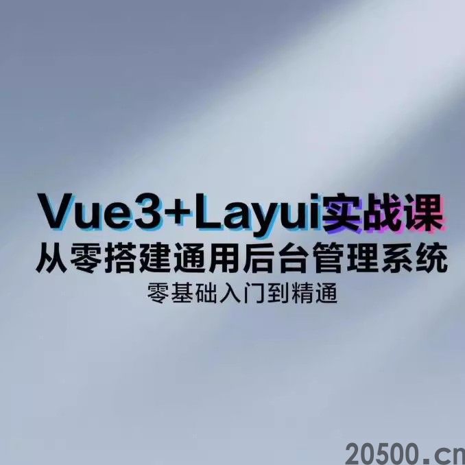 Vue3+Layui实战课 从零搭建通用