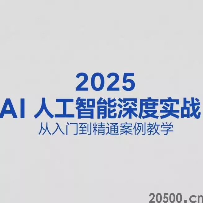 2025 AI人工智能深度实战 从入门到精通案例教学
