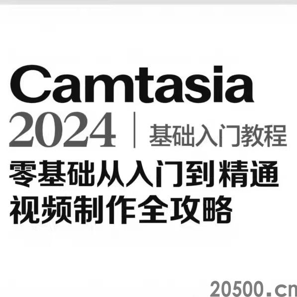 Camtasia 2024 基础入门教程 零基础从入门到精通 视