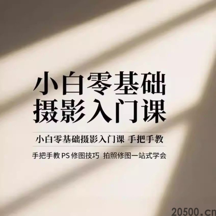 小白零基础摄影入门课 手把手教 PS 修图技巧 拍照修图一站式学会